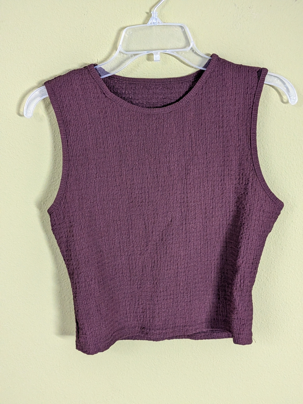 Ribbed Sleeveless Tank Top in Brown